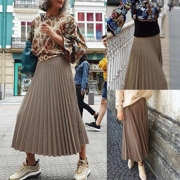 skirts 2021 spring and autumn casual loose plaid high waist pleated skirt khaki ankle-length long for women, Black
skirts 2021 spring and autumn casual loose plaid high waist pleated skirt khaki ankle-length long for women, Black