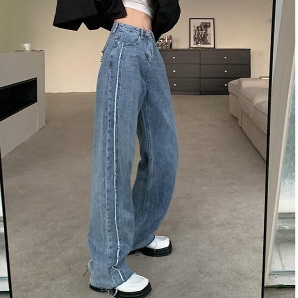 women's jeans women european style high waist loose wide leg straight female trousers fashion vintage mopping denim pants, Blue
women's jeans women european style high waist loose wide leg straight female trousers fashion vintage mopping denim pants, Blue
