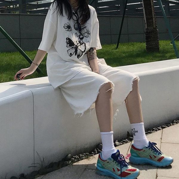 women's shorts casual summer women denim streetwear baggy vintage straight jean female high waist wide leg, White;black
women's shorts casual summer women denim streetwear baggy vintage straight jean female high waist wide leg, White;black