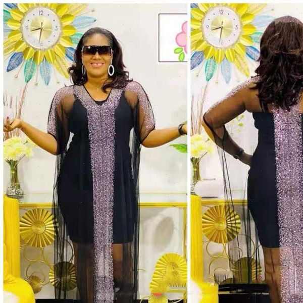 women dresses plus size summer mesh patchwork transparent long dress african riche dashiki abaya with inner wear, Black;gray
women dresses plus size summer mesh patchwork transparent long dress african riche dashiki abaya with inner wear, Black;gray