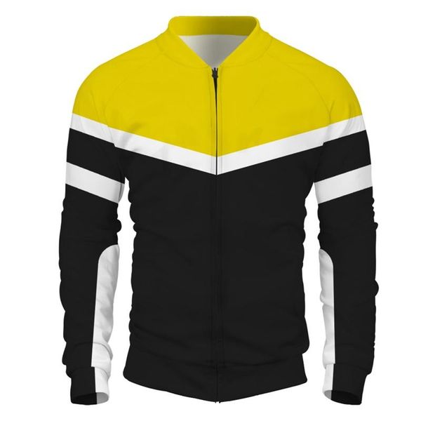 men's jackets 3d yellow zipper coat men stripe printing baseball homme casual sports outerwear polyester plus size custom, Black;brown
men's jackets 3d yellow zipper coat men stripe printing baseball homme casual sports outerwear polyester plus size custom, Black;brown