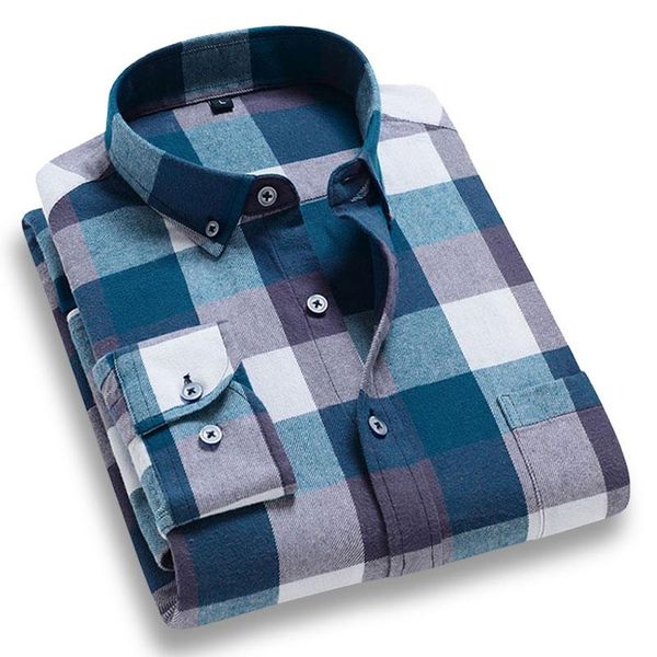 youthful men's flannel plaid shirts 100% cotton soft long sleeve brushed button-down men social casual shirt fashion checked, White;black
youthful men's flannel plaid shirts 100% cotton soft long sleeve brushed button-down men social casual shirt fashion checked, White;black