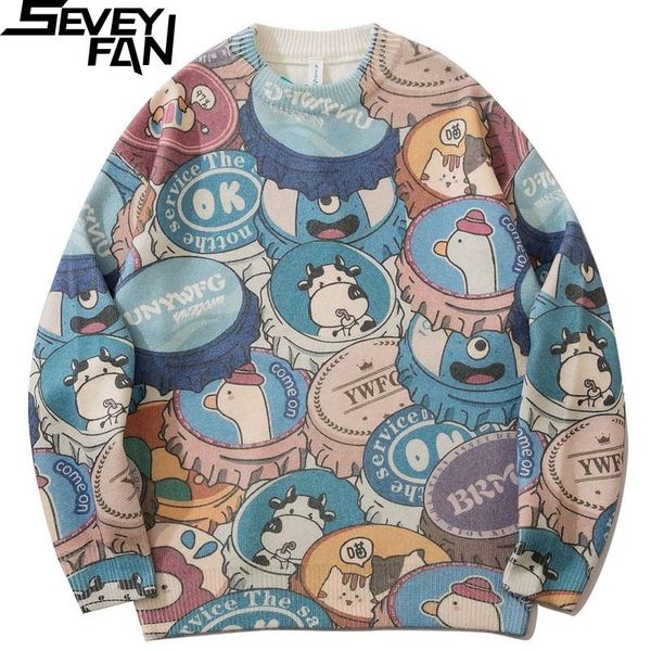 men's sweaters seveyfan cartoon cows cashmere sweater fashion loose o neck knitwear autumn pullover for couples, White;black
men's sweaters seveyfan cartoon cows cashmere sweater fashion loose o neck knitwear autumn pullover for couples, White;black