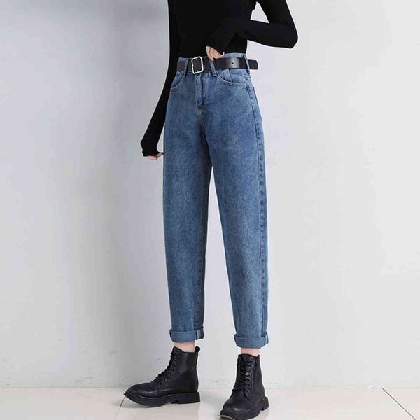 mom jeans woman plus size loose high wais denim pants bf style straight washed cotton harem for women 211129, Blue
mom jeans woman plus size loose high wais denim pants bf style straight washed cotton harem for women 211129, Blue