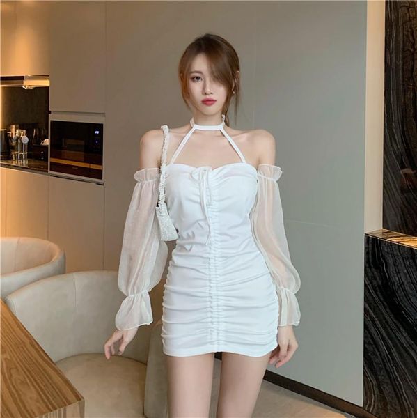 casual dresses short mini shirring dress summer transparent long sleeve halter neck backless women you297, Black;gray
casual dresses short mini shirring dress summer transparent long sleeve halter neck backless women you297, Black;gray