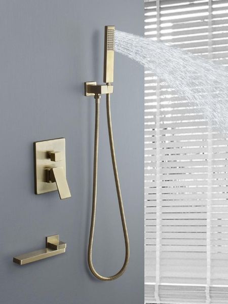 bathroom shower sets brushed gold faucet set solid brass & cold mixer with handheld fixed rotatable fold wall mounted bathtub tap
bathroom shower sets brushed gold faucet set solid brass & cold mixer with handheld fixed rotatable fold wall mounted bathtub tap