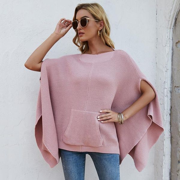 women's knits & tees autumn and winter 2021 solid color knitted shawl sweater loose bat sleeve t-shirt for women, White
women's knits & tees autumn and winter 2021 solid color knitted shawl sweater loose bat sleeve t-shirt for women, White