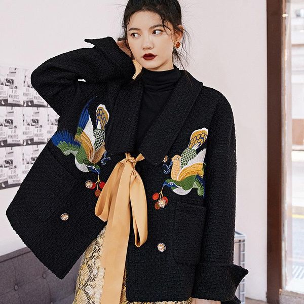 women's wool & blends designer brands black coat in the fall and winter of female han edition dress woolen cloth big yards
women's wool & blends designer brands black coat in the fall and winter of female han edition dress woolen cloth big yards