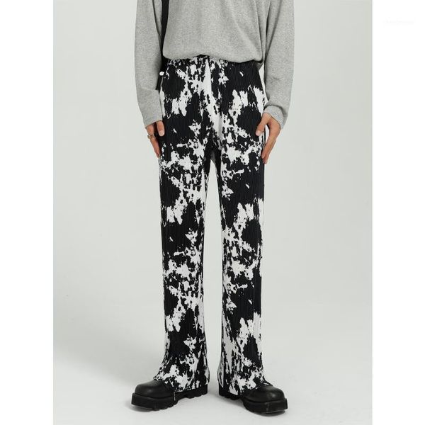 men's wear - 2021 spring tie dyed mid waist casual pants loose and fashionable wide leg for men, Black
men's wear - 2021 spring tie dyed mid waist casual pants loose and fashionable wide leg for men, Black