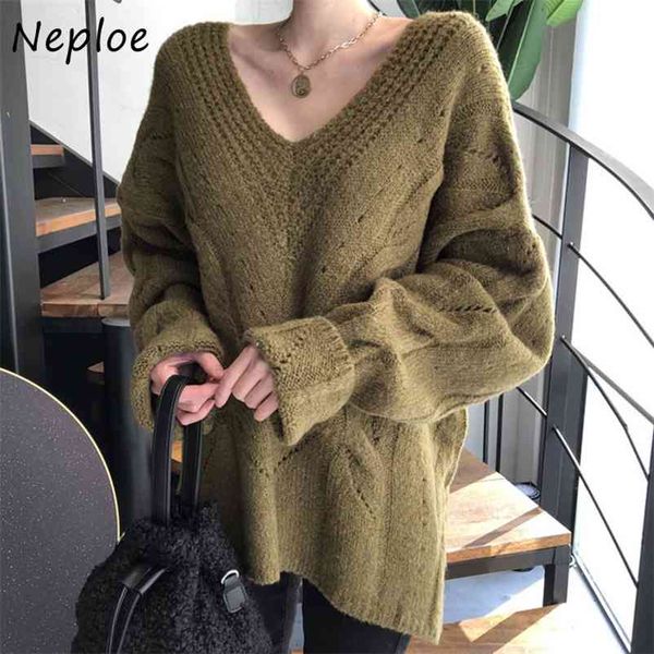 v-neck twist hollow out loose sweaters women chic retro solid color split knitted pullover autumn simple warm 210422, White;black
v-neck twist hollow out loose sweaters women chic retro solid color split knitted pullover autumn simple warm 210422, White;black