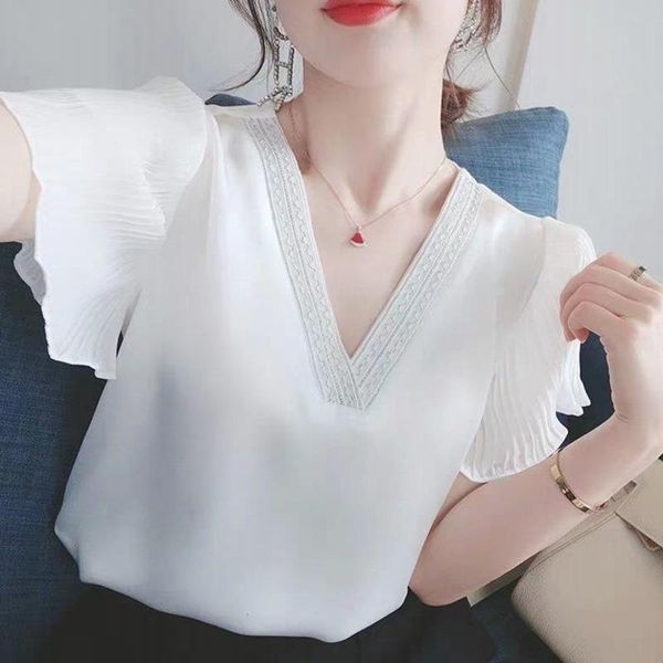 women's blouses & shirts #4090 white blouse women korean style v neck casual office cute flying short sleeve femme tide summer ladies
women's blouses & shirts #4090 white blouse women korean style v neck casual office cute flying short sleeve femme tide summer ladies