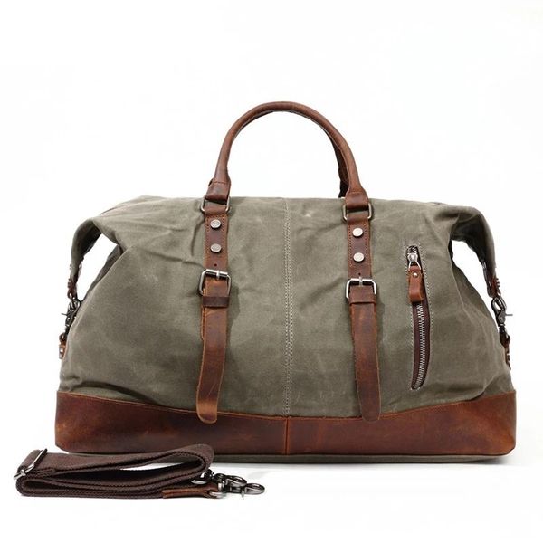 duffel bags waxed canvas travel high-end quality men handbag large capacity vintage style crazy horse leather bag
duffel bags waxed canvas travel high-end quality men handbag large capacity vintage style crazy horse leather bag