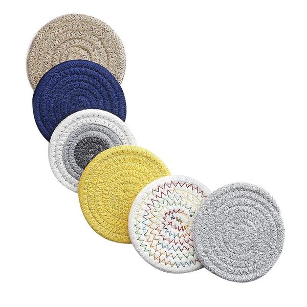 mats & pads 6 pack handmade cotton braided drink coasters,heat-resistant coasters for wooden table desk protection(4.3inch diameter)
mats & pads 6 pack handmade cotton braided drink coasters,heat-resistant coasters for wooden table desk protection(4.3inch diameter)