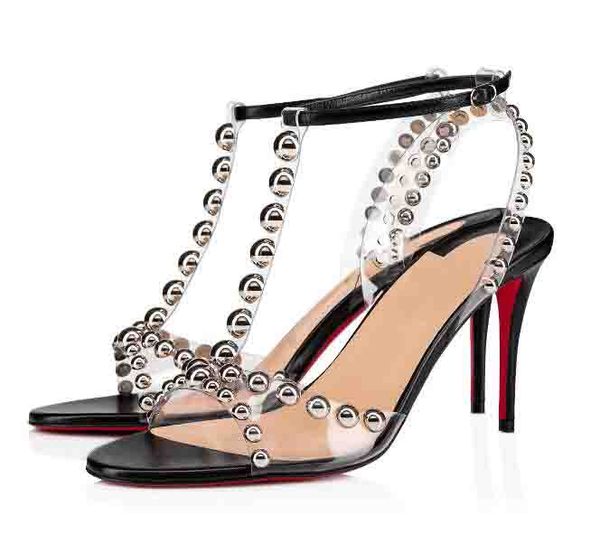 summer sandals red bottom rivet ankle strap ladies high heels casual shoes wedding party dress ladies with box, Black
summer sandals red bottom rivet ankle strap ladies high heels casual shoes wedding party dress ladies with box, Black