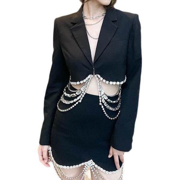 women's suits & blazers fashionable crystal rhinestone cropped blazer elegant ol tassel chain short suit jacket autumn female waistless, White;black
women's suits & blazers fashionable crystal rhinestone cropped blazer elegant ol tassel chain short suit jacket autumn female waistless, White;black