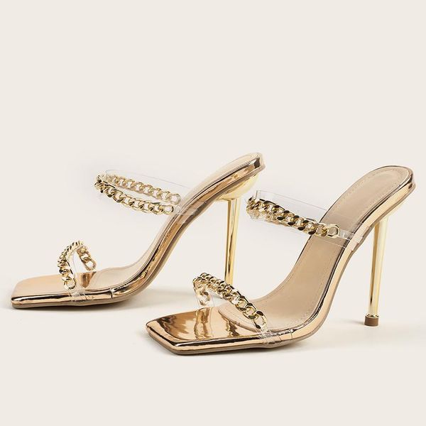 summer women open toe gold stripper heels slides mules designer 11cm thin high slippers lady stiletto shoes, Black
summer women open toe gold stripper heels slides mules designer 11cm thin high slippers lady stiletto shoes, Black