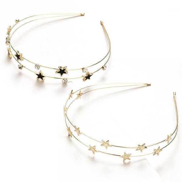 fashion personality metal hair accessories girl five-pointed star rhinestone double headband sweet simple headband1
fashion personality metal hair accessories girl five-pointed star rhinestone double headband sweet simple headband1