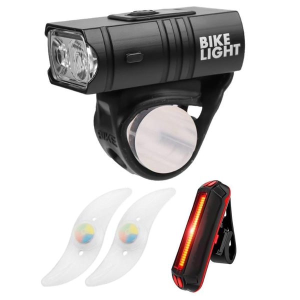 bike lights usb rechargeable led light set t6 6 modes mtb mountain headlight + taillight spoke lamp cycling accessories
bike lights usb rechargeable led light set t6 6 modes mtb mountain headlight + taillight spoke lamp cycling accessories