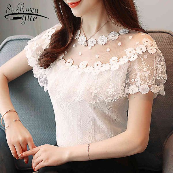 hollow lace women blouse shirt fashion short sleeve summer floral 's clothing blusas 0051 30 210427, White
hollow lace women blouse shirt fashion short sleeve summer floral 's clothing blusas 0051 30 210427, White