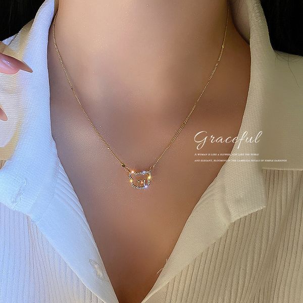 necklace luxury designer chain south korea east gate fashion personality inlaid diamond bear head cute girl simple design s for women, Silver
necklace luxury designer chain south korea east gate fashion personality inlaid diamond bear head cute girl simple design s for women, Silver