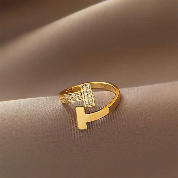 shangzhihua - classic single letter women's zircon t-ring, luxury adjustable opening ring, party jewelry, gifts, Silver
shangzhihua - classic single letter women's zircon t-ring, luxury adjustable opening ring, party jewelry, gifts, Silver