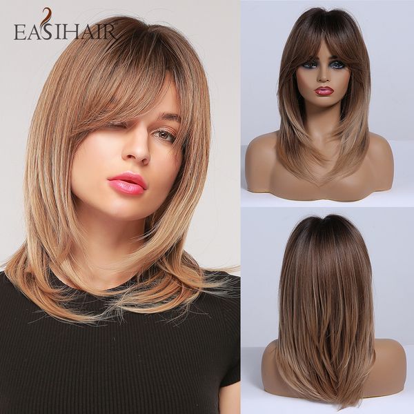 brown ombre synthetic hair wigs women natural hair layered wigs with bangs medium length cosplay wigs heat resistant, Black
brown ombre synthetic hair wigs women natural hair layered wigs with bangs medium length cosplay wigs heat resistant, Black