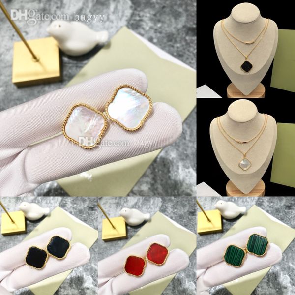 designer jewelry ladies large clover charm earrings stud sweater chain pendant necklace classic love charm couple gift screw party wedding g, Golden
designer jewelry ladies large clover charm earrings stud sweater chain pendant necklace classic love charm couple gift screw party wedding g, Golden