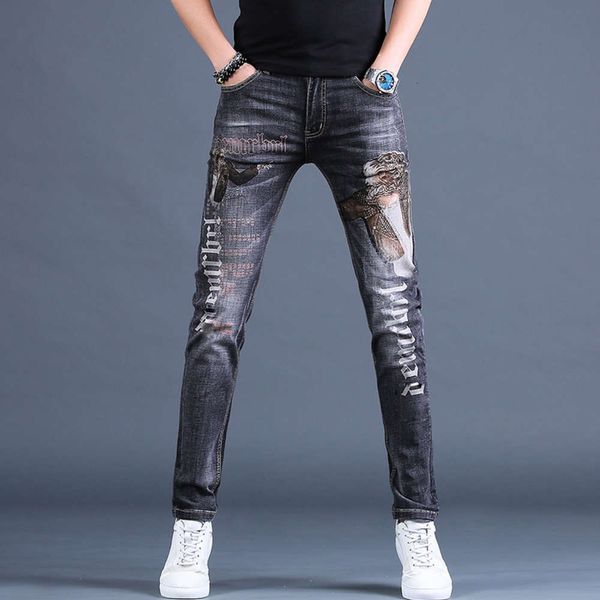 quality high 2021 stylish men elastic clothing denim printed jeans, light luxury slim-fit casual young boys must;, Blue
quality high 2021 stylish men elastic clothing denim printed jeans, light luxury slim-fit casual young boys must;, Blue
