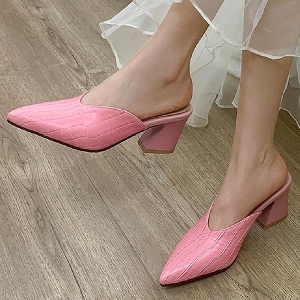 slippers elegant heels women mules shoes summer pointed toe ladies slip on leisure office beige slides female, Black
slippers elegant heels women mules shoes summer pointed toe ladies slip on leisure office beige slides female, Black