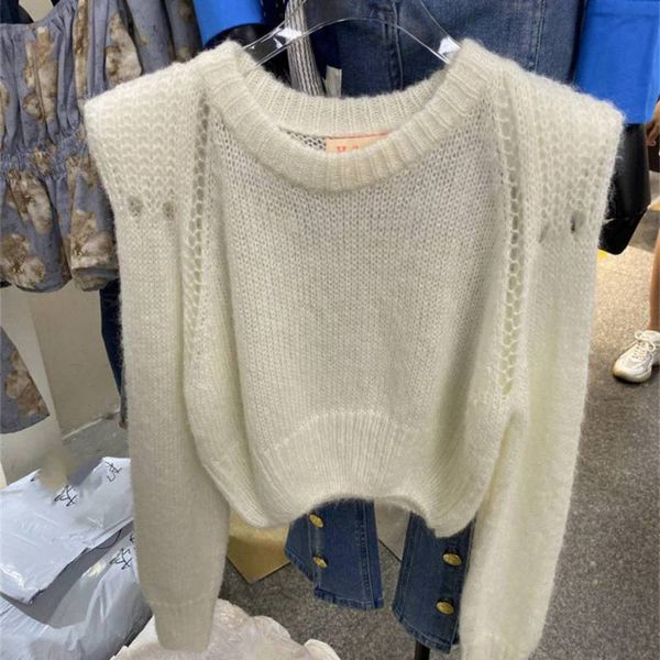 knitwear autumn knitwear round neck long sleeve waist slim hollowed out sweater loose, White;black
knitwear autumn knitwear round neck long sleeve waist slim hollowed out sweater loose, White;black