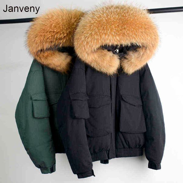 janveny huge real raccoon fur collar hooded winter down coat women short 90% white duck down jacket loose warm female parkas 211130, Black
janveny huge real raccoon fur collar hooded winter down coat women short 90% white duck down jacket loose warm female parkas 211130, Black