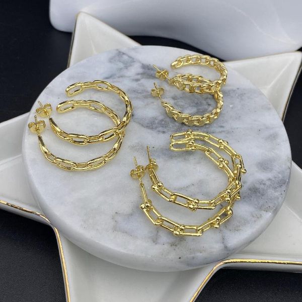 hoop & huggie 5pairs gold color cuban chain half earrings wedding vintage fashion jewelry for women, Golden;silver
hoop & huggie 5pairs gold color cuban chain half earrings wedding vintage fashion jewelry for women, Golden;silver