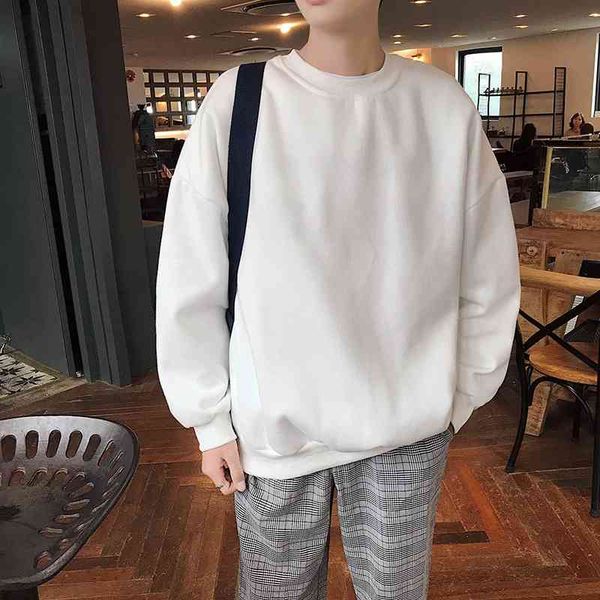 autumn and winter sweater men's student korean loose hoodless round neck plus plush thickened solid color youth coat, Black
autumn and winter sweater men's student korean loose hoodless round neck plus plush thickened solid color youth coat, Black