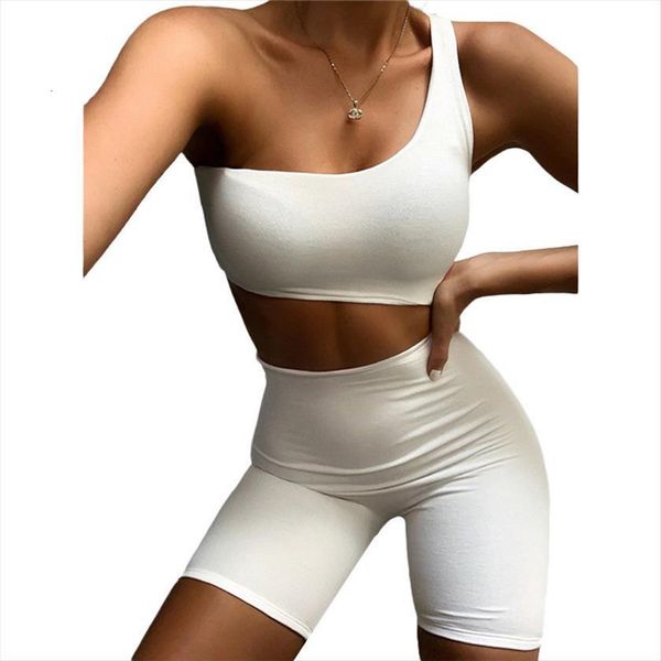 tracksuit one shoulder women jumpsuits gym vest bra legging shorts sports wear set solid fashion romper hollow out playsuits, Black;white
tracksuit one shoulder women jumpsuits gym vest bra legging shorts sports wear set solid fashion romper hollow out playsuits, Black;white