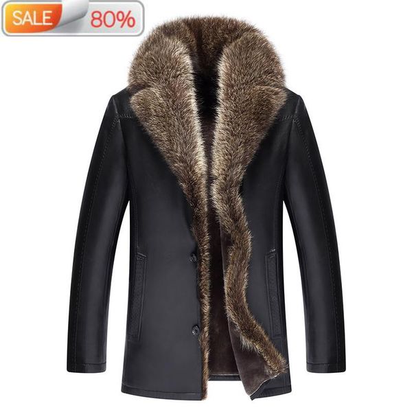 men's leather & faux genuine jacket real wool liner men sheepskin coat racoon fur collar chaqueta cuero hombre dxl1609 b21164, Black
men's leather & faux genuine jacket real wool liner men sheepskin coat racoon fur collar chaqueta cuero hombre dxl1609 b21164, Black