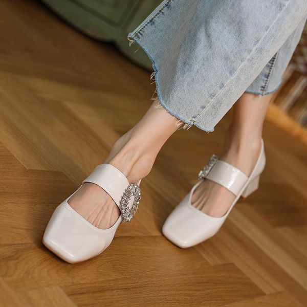 dress shoes vintage mary jane women's square toe thick with rhinestone bucklel leather college style sheepskin high heels soft, Black
dress shoes vintage mary jane women's square toe thick with rhinestone bucklel leather college style sheepskin high heels soft, Black
