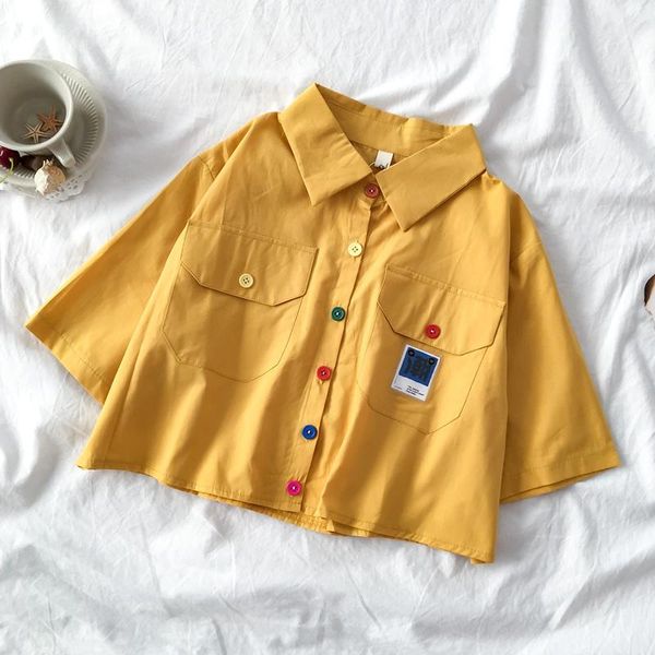 women's blouses & shirts summer harajuku collar crop white shirt korean cute button short blouse ladies clothing vintage loose green li
women's blouses & shirts summer harajuku collar crop white shirt korean cute button short blouse ladies clothing vintage loose green li
