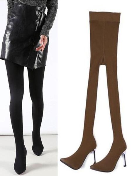 boots est sock pointed toe stretch over the knee silver high heels pantyhose tight plus size 11, Black
boots est sock pointed toe stretch over the knee silver high heels pantyhose tight plus size 11, Black