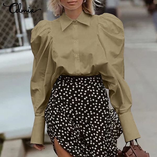 blouses celmia 2021 elegant streetwear solid shirts women fashion long puff sleeve blouses autumn ladies buttons blusas plus size, White
blouses celmia 2021 elegant streetwear solid shirts women fashion long puff sleeve blouses autumn ladies buttons blusas plus size, White