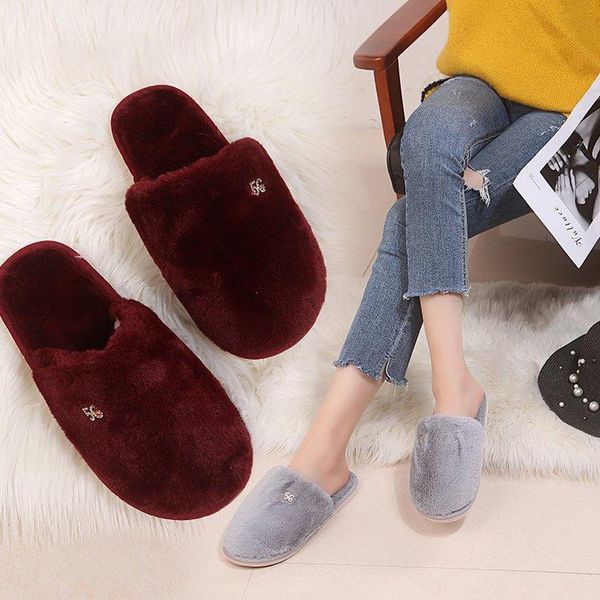 5g girl's slipper fashion home plush winter women's slippers cotton, Black
5g girl's slipper fashion home plush winter women's slippers cotton, Black