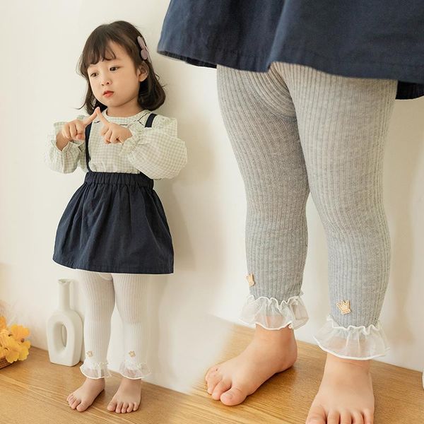 trousers girls spring autumn vertical stripes thin strips large lace crown bow children's versatile breathable and comfortable nine-p, Blue
trousers girls spring autumn vertical stripes thin strips large lace crown bow children's versatile breathable and comfortable nine-p, Blue