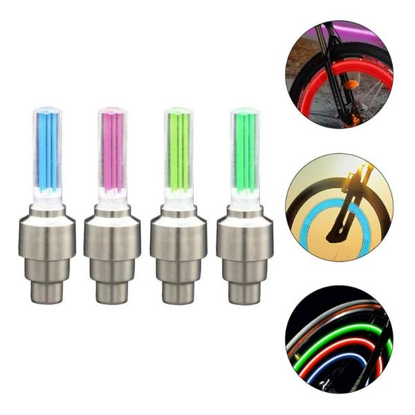 bike lights 8pcs flash tire wheel cap light waterproof