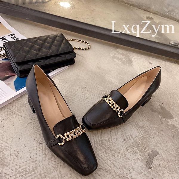 dress shoes natural leather loafers women for sheepskin slip on round toe heels ladies casual pumps chain decor lazy, Black
dress shoes natural leather loafers women for sheepskin slip on round toe heels ladies casual pumps chain decor lazy, Black