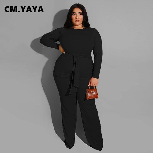 plus size tracksuits cm.yaya women tracksuit solid full sleeve o-neck bandage stretchy pants two 2 piece sets casual outfits autumn, Black
plus size tracksuits cm.yaya women tracksuit solid full sleeve o-neck bandage stretchy pants two 2 piece sets casual outfits autumn, Black