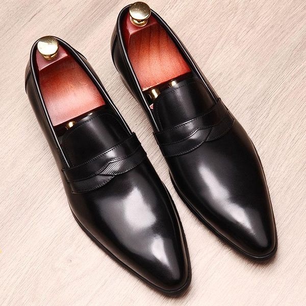 dress shoes b-912 men's pointed toe business genuine leather formal wedding slip on office oxford man, Black
dress shoes b-912 men's pointed toe business genuine leather formal wedding slip on office oxford man, Black