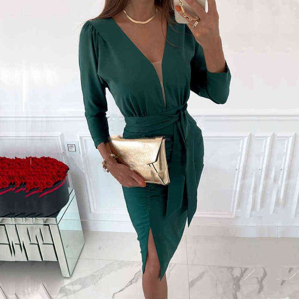 elegant deep v-neck hollow out office lady dress spring casual long sleeve women dress fall fashion split solid party dress y1204, Black;gray
elegant deep v-neck hollow out office lady dress spring casual long sleeve women dress fall fashion split solid party dress y1204, Black;gray