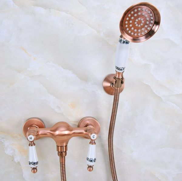 antique red copper brass dual ceramic levers handles wall mounted bathroom hand held shower head faucet set mixer tap ana301 sets
antique red copper brass dual ceramic levers handles wall mounted bathroom hand held shower head faucet set mixer tap ana301 sets