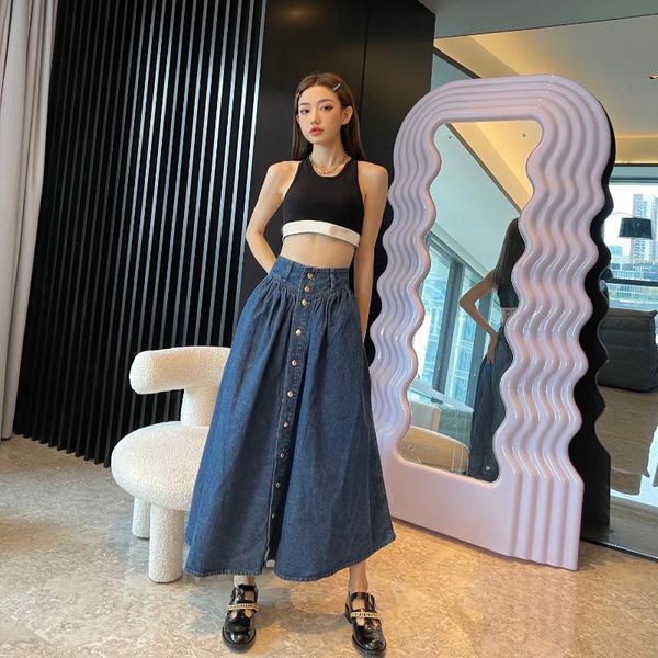 skirts summer women denim skirt casual button high waist pleated 2021 brand vintage blue elastic jean, Black
skirts summer women denim skirt casual button high waist pleated 2021 brand vintage blue elastic jean, Black