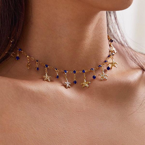 pendant necklaces huatang boho starfish blue crystal necklace for women gold clavicle chain choker ladies party collares 2021 jewelry, Silver
pendant necklaces huatang boho starfish blue crystal necklace for women gold clavicle chain choker ladies party collares 2021 jewelry, Silver