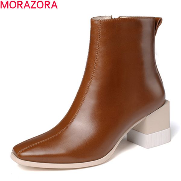 morazora arrival women boots fashion square toe high heels ladies shoes genuine leather ankle boots for woman 210506, Black
morazora arrival women boots fashion square toe high heels ladies shoes genuine leather ankle boots for woman 210506, Black